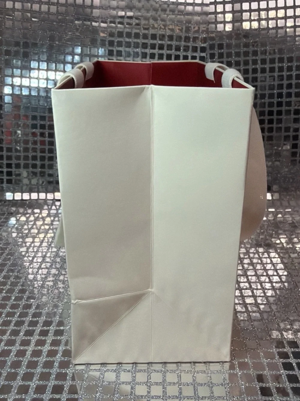 Valentino White Shopping Bag with Red Logo